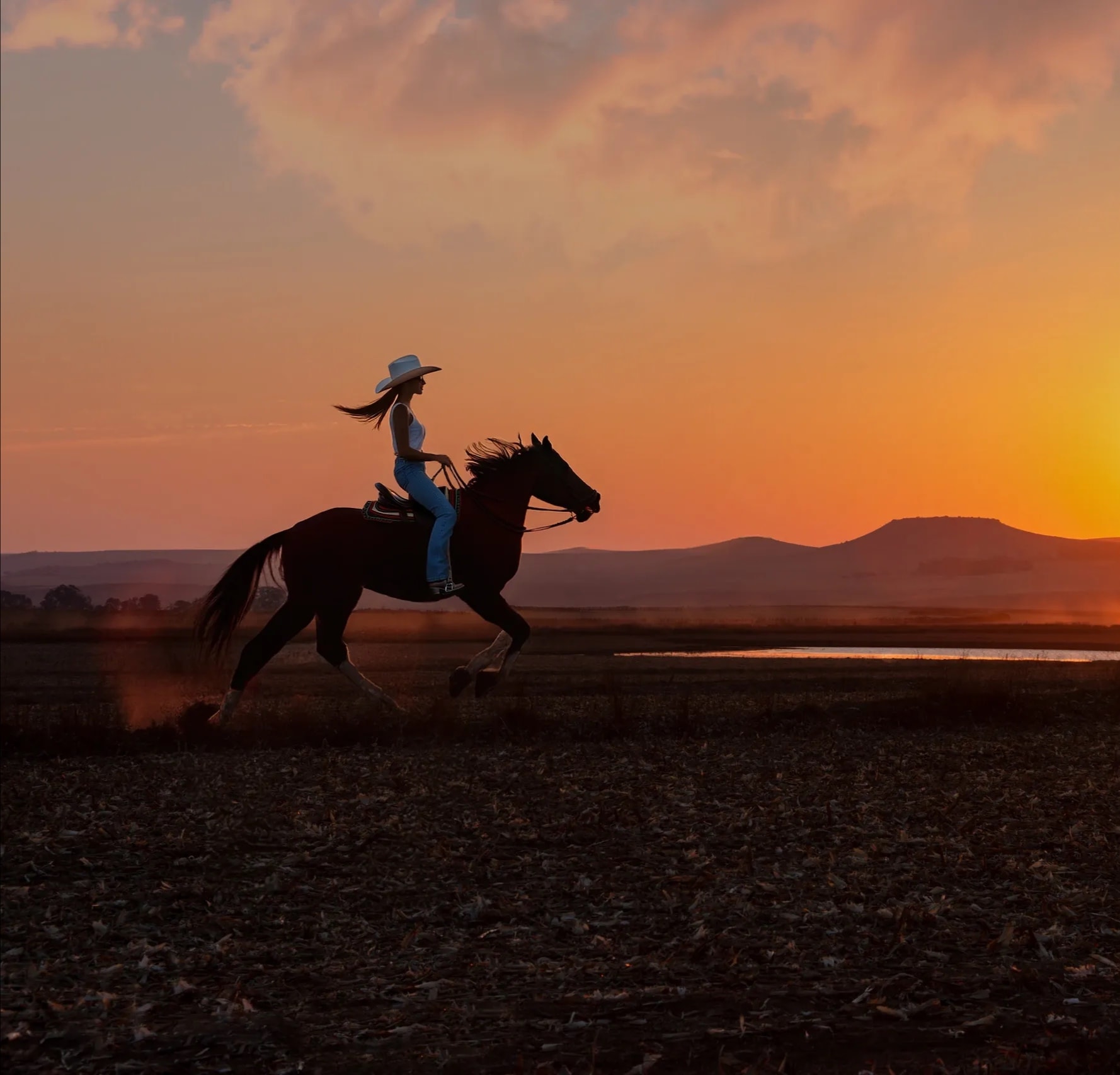 Michelle Heller with horses at a Colorado ranch